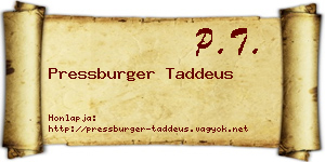 Pressburger Taddeus névjegykártya